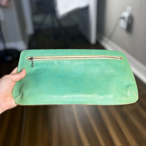 Christopher Kon Mint Green Leather Clutch - Picture 3 of 7